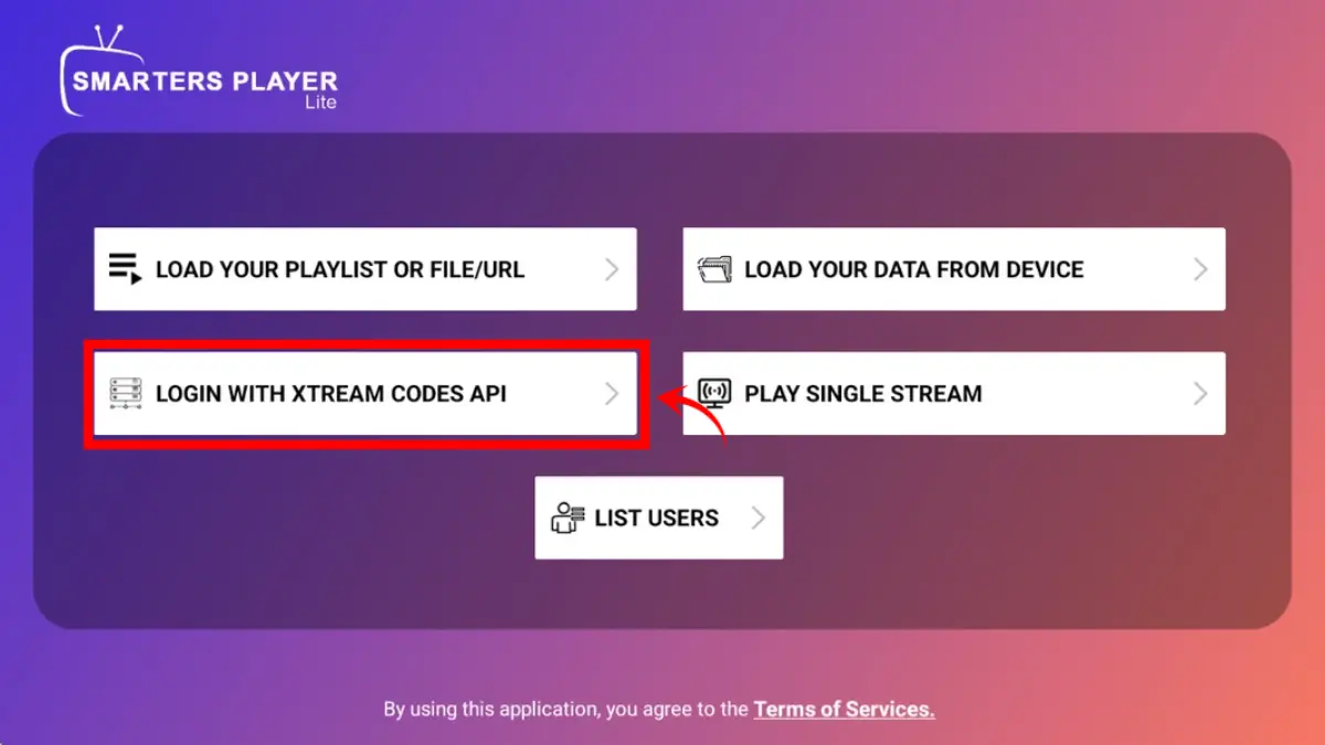 Login with Xtream Codes API