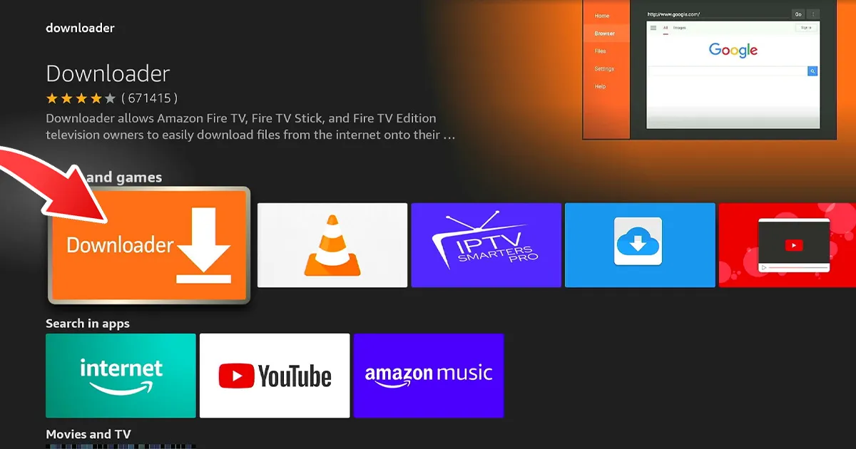 Downloader i sökresultat